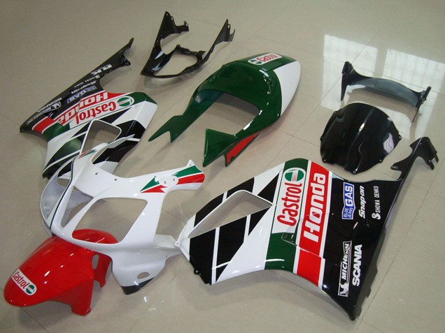 2000-2006 Honda VTR1000 Motorcycle Fairing Kits - White Red Green Glossy Black Castrol Canada Websites