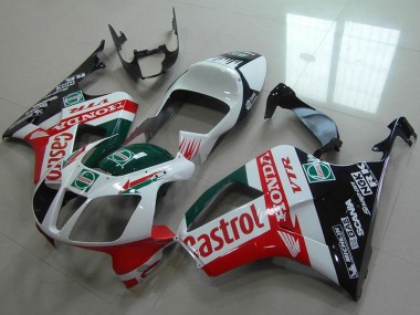 2000-2006 Honda VTR1000 Motorcycle Fairing - White Red Green Glossy Black Castrol Canada Websites