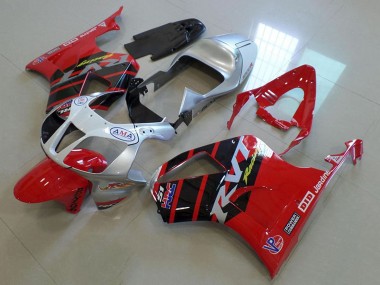 2000-2006 Honda VTR1000 Motorcycle Fairings - Silver Red Glossy Black Stripe Canada Websites