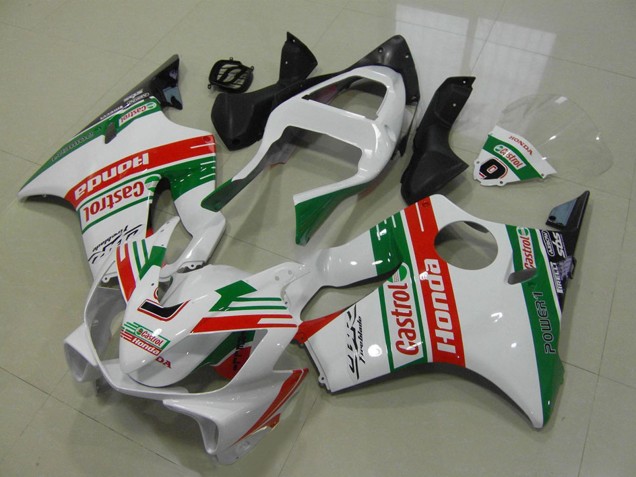 2001-2003 Honda CBR600 F4i Motorcycle Fairings - White Red Green Castrol Canada Websites