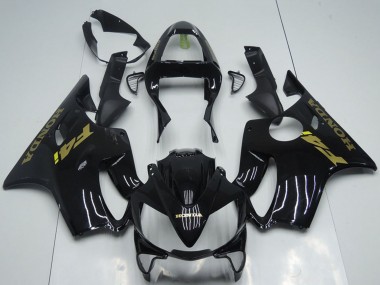 2001-2003 Honda CBR600 F4i Motorcycle Fairings - Glossy Black Gold Decals Canada Websites
