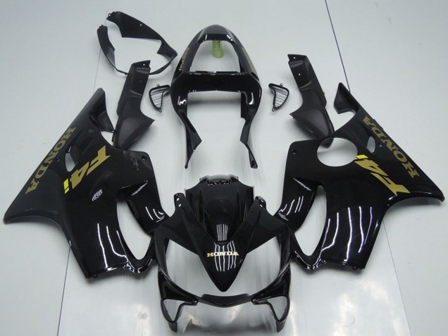 2001-2003 Honda CBR600 F4i Motorcycle Fairings - Glossy Black Gold Decals Canada Websites