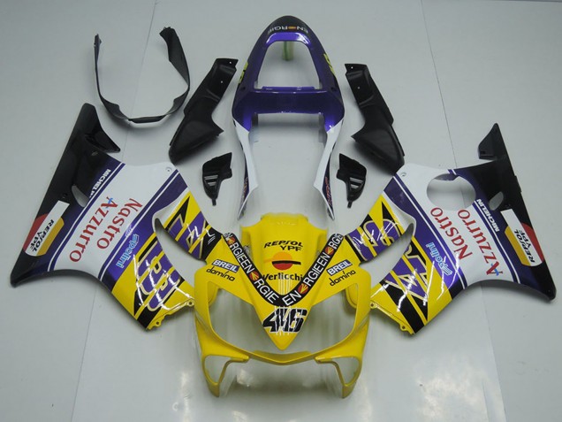 2001-2003 Honda CBR600 F4i Motorcycle Fairings - Yellow White Blue Black Red Nastro Azzurro Canada Websites