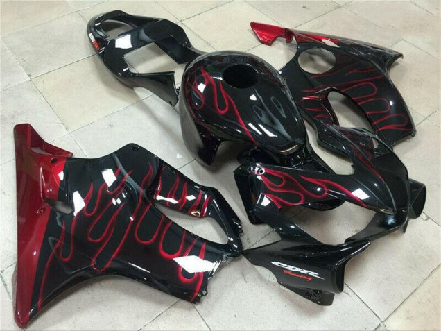 2001-2003 Honda CBR600 F4i Motorcycle Fairing - Glossy Black Red Flame Canada Websites