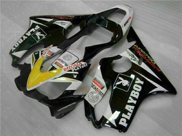 2001-2003 Honda CBR600 F4i Motorcycle Fairings - White Yellow Glossy Black Playboy Canada Websites