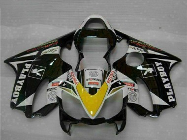 2001-2003 Honda CBR600 F4i Motorcycle Fairings - White Yellow Glossy Black Playboy Canada Websites