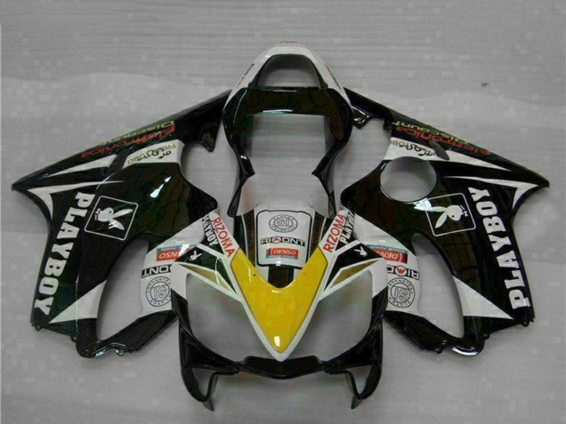 2001-2003 Honda CBR600 F4i Motorcycle Fairings - White Yellow Glossy Black Playboy Canada Websites