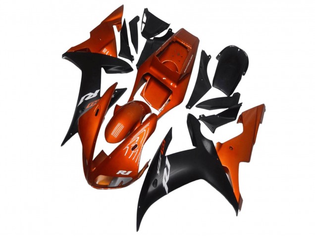 2002-2003 Yamaha YZF R1 Motorcycle Fairings - Orange Matte Black Canada Websites