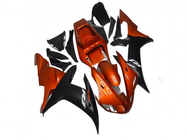 2002-2003 Yamaha YZF R1 Motorcycle Fairings - Orange Matte Black Canada Websites