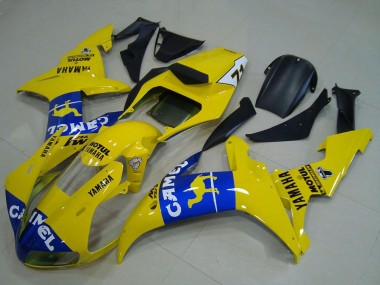 2002-2003 Yamaha YZF R1 Motorcycle Fairings - Yellow Blue Camel Motul Canada Websites