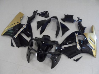 2002-2006 Kawasaki ZX12R Motorcycle Fairing Kits - Glossy Black Gold Canada Websites