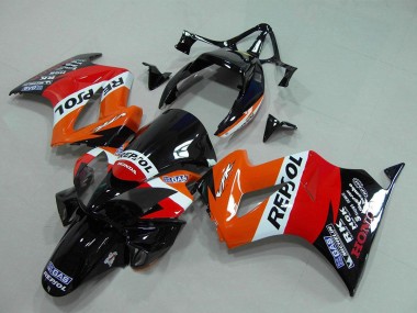 2002-2013 Honda VFR 800 Motorcycle Fairing - Orange White Red Glossy Black Repsol Canada Websites