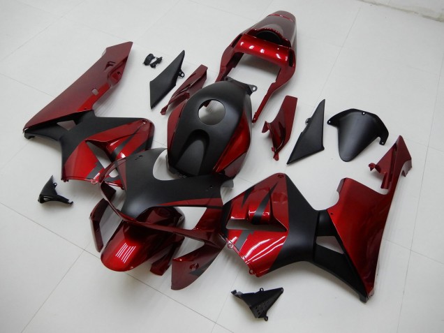 2003-2004 Honda CBR600RR Motorcycle Fairings - Red Matte Black Stripe Canada Websites