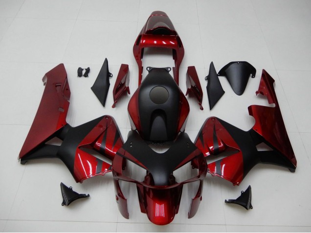 2003-2004 Honda CBR600RR Motorcycle Fairings - Red Matte Black Stripe Canada Websites