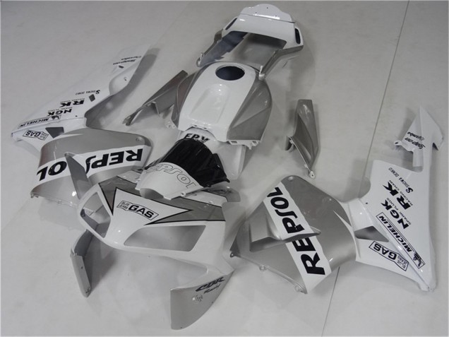2003-2004 Honda CBR600RR Motorcycle Fairing - White Silver Black Repsol Canada Websites