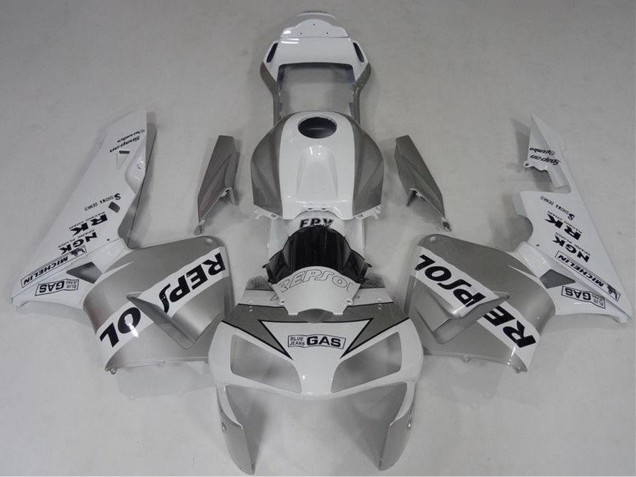 2003-2004 Honda CBR600RR Motorcycle Fairing - White Silver Black Repsol Canada Websites