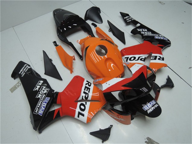 2003-2004 Honda CBR600RR Motorcycle Fairing Kits - Orange White Red Glossy Black Repsol Canada Websites
