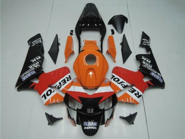 2003-2004 Honda CBR600RR Motorcycle Fairing Kits - Orange White Red Glossy Black Repsol Canada Websites