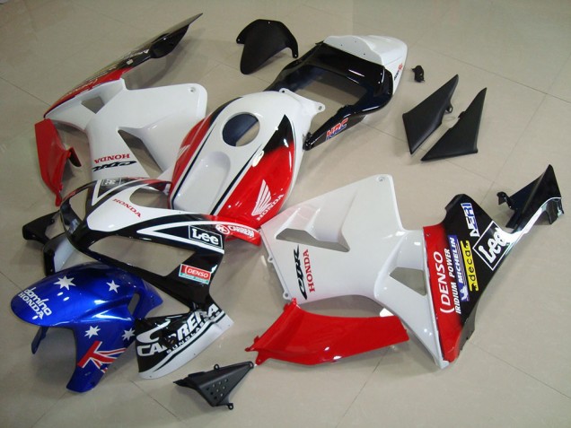 2003-2004 Honda CBR600RR Motorcycle Fairings - White Red Blue Glossy Black Star Lee Canada Websites