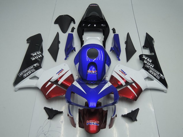 2003-2004 Honda CBR600RR Motorcycle Fairings - White Red Blue Glossy Black HRC Canada Websites