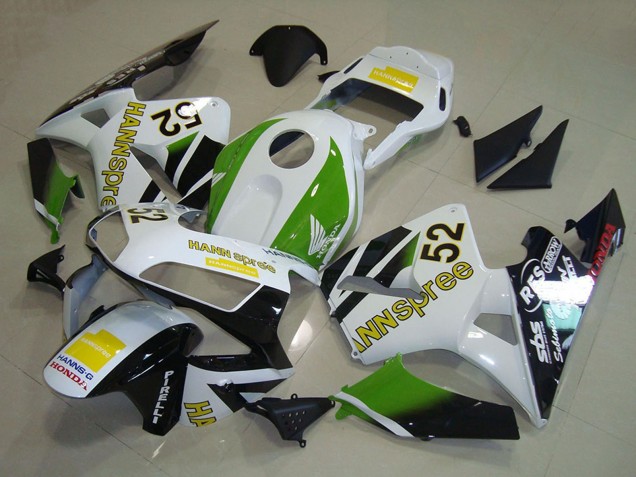 2003-2004 Honda CBR600RR Motorcycle Fairings - White Green Yellow Glossy Black Hannspree 52 Canada Websites