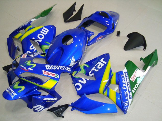 2003-2004 Honda CBR600RR Motorcycle Fairing - Blue Yellow Green MoviStar Canada Websites