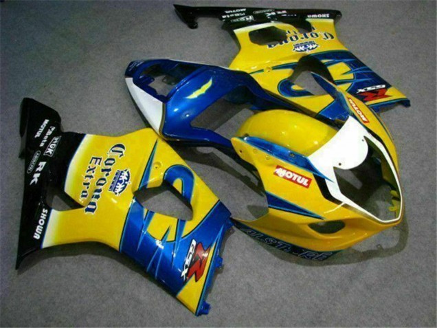 2003-2004 Suzuki GSXR 1000 Motorcycle Fairings - Yellow Blue White Red Corona Motul Canada Websites