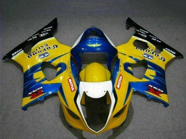 2003-2004 Suzuki GSXR 1000 Motorcycle Fairings - Yellow Blue White Red Corona Motul Canada Websites