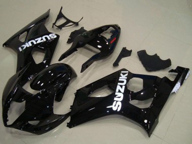 2003-2004 Suzuki GSXR 1000 Motorcycle Fairings - Glossy Black White Decal Canada Websites