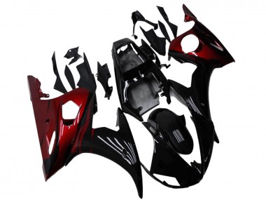 2003-2004 Yamaha YZF R6 Motorcycle Fairing Kits - Glossy Black Red Canada Websites