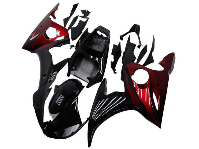 2003-2004 Yamaha YZF R6 Motorcycle Fairing Kits - Glossy Black Red Canada Websites
