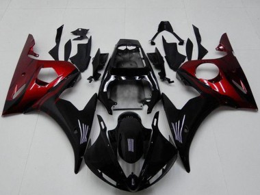 2003-2004 Yamaha YZF R6 Motorcycle Fairing Kits - Glossy Black Red Canada Websites
