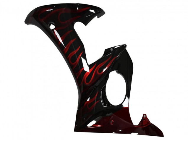 2003-2004 Yamaha YZF R6 Motorcycle Fairing - Glossy Black Red Flame Canada Websites