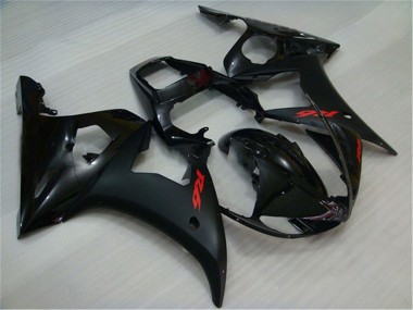 2003-2004 Yamaha YZF R6 Motorcycle Fairings - Glossy Black Matte Black Red Decals Canada Websites
