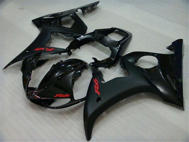 2003-2004 Yamaha YZF R6 Motorcycle Fairings - Glossy Black Matte Black Red Decals Canada Websites