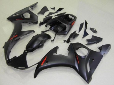 2003-2004 Yamaha YZF R6 Motorcycle Fairings - Matte Black Red Decals Canada Websites