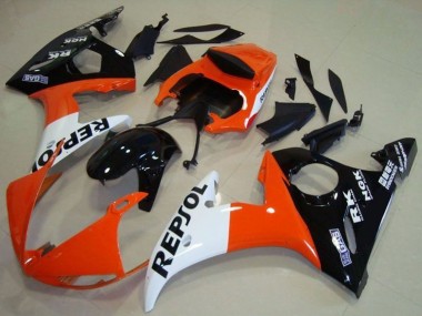 2003-2004 Yamaha YZF R6 Motorcycle Fairing - Orange White Glossy Black Repsol Canada Websites
