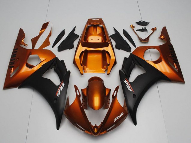 2003-2004 Yamaha YZF R6 Motorcycle Fairings - Orange Matte Black Canada Websites