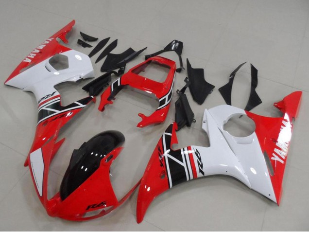 2003-2004 Yamaha YZF R6 Motorcycle Fairing Kits - White Red Glossy Black Canada Websites