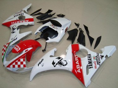 2003-2004 Yamaha YZF R6 Motorcycle Fairings - White Red Abarth Motul Canada Websites