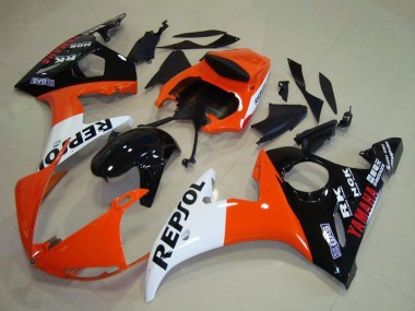 2003-2004 Yamaha YZF R6 Motorcycle Fairings - Orange White Glossy Black Repsol Canada Websites