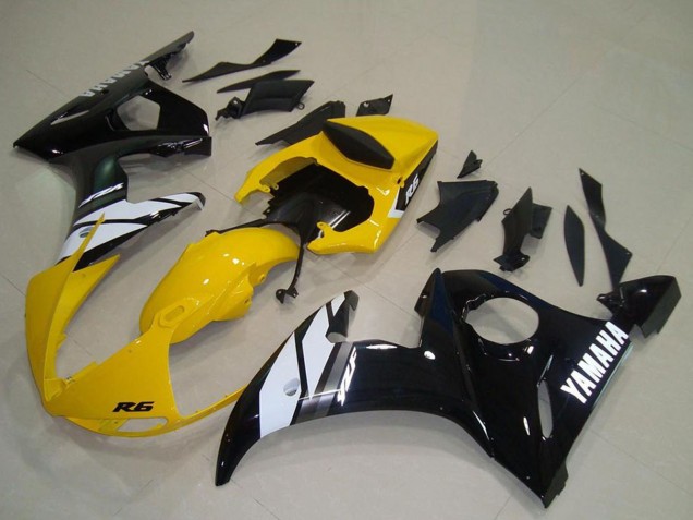 2003-2004 Yamaha YZF R6 Motorcycle Fairings - Yellow White Glossy Black Canada Websites