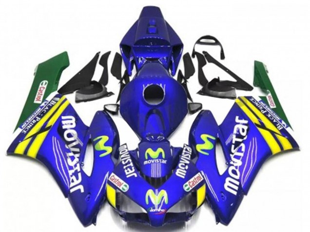 2004-2005 Honda CBR1000RR Motorcycle Fairings - Blue Yellow Green MoviStar Red Castrol Canada Websites