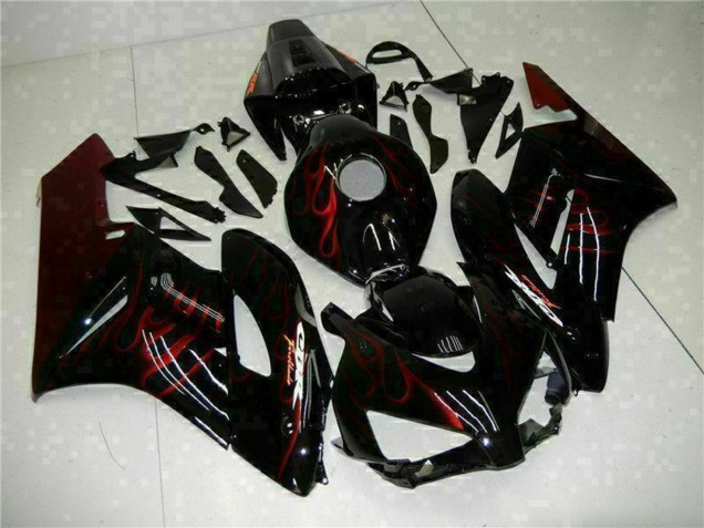 2004-2005 Honda CBR1000RR Motorcycle Fairings - Glossy Black Red Flame Canada Websites