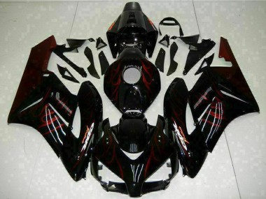2004-2005 Honda CBR1000RR Motorcycle Fairings - Glossy Black Red Flame Canada Websites