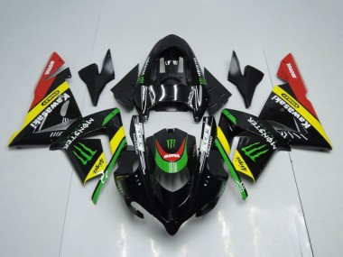 2004-2005 Kawasaki ZX10R Motorcycle Fairings - Glossy Black Red Yellow Green Monster Canada Websites