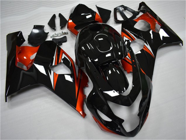 2004-2005 Suzuki GSXR 600/750 Motorcycle Fairings - Glossy Black Red Stripe Canada Websites