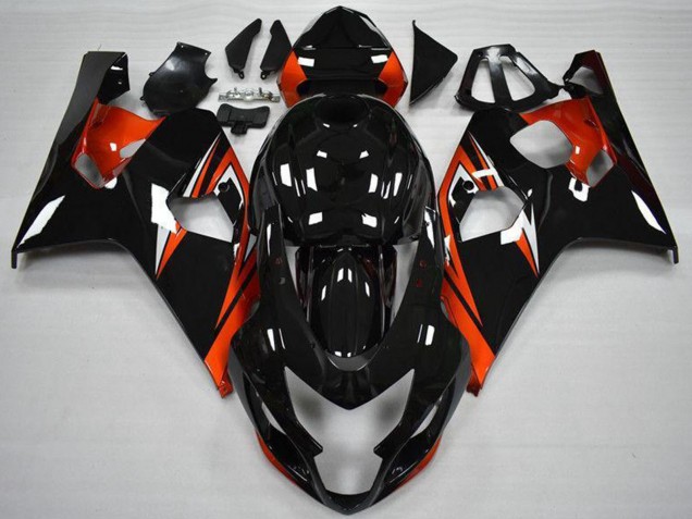 2004-2005 Suzuki GSXR 600/750 Motorcycle Fairings - Glossy Black Red Stripe Canada Websites