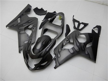 2004-2005 Suzuki GSXR 600/750 Motorcycle Fairings - Grey Black Flame Canada Websites
