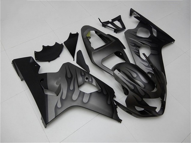 2004-2005 Suzuki GSXR 600/750 Motorcycle Fairings - Grey Black Flame Canada Websites